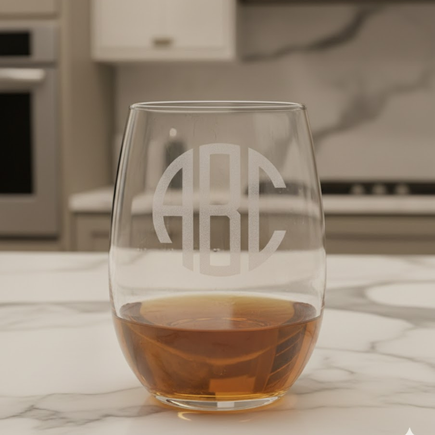 Custom Engraved 20.5oz Stemless Wine Glass - Personalized Wedding or Anniversary Gift