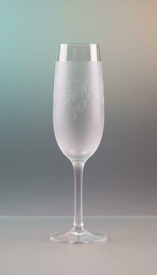 Personalized Sandblasted Wedding Flute