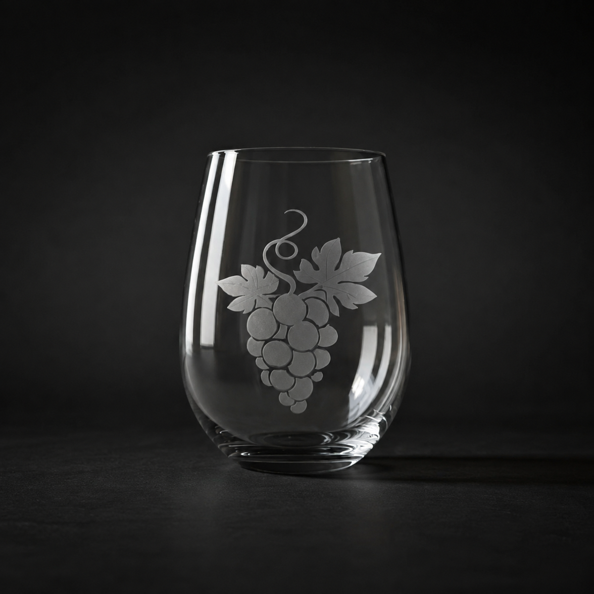 Grapes Etched Stemless Wine Glass | 20.5 oz