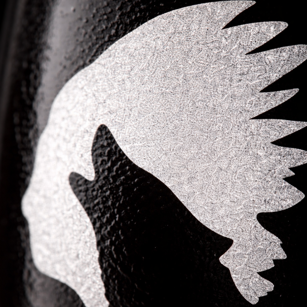 Etched Stemless Wine Glass 20.5oz | Native Wolf | Deep Carved Sandblasted Glass | Expressive DeZien