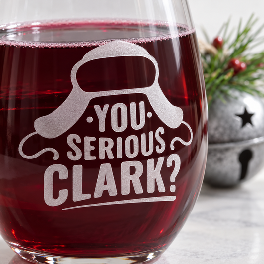 You Serious Clark Etched Stemless Wine Glass | 20.5 oz