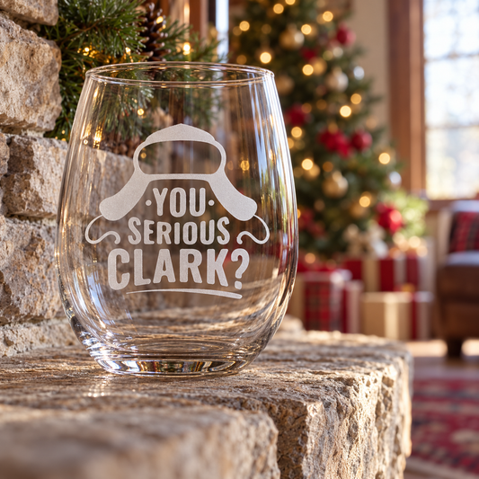 You Serious Clark Etched Stemless Wine Glass | 20.5 oz