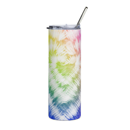 20oz Stainless Steel Skinny Tumbler Tie Dye Heart - Expressive DeZien 