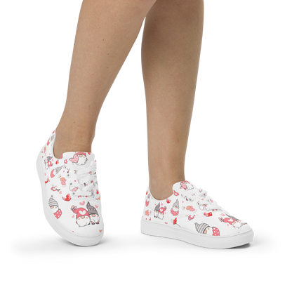 Valentine Gnomie Love Women’s Lace-up Canvas Shoes - Expressive DeZien 