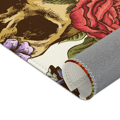 Rosie Skull Vintage style Area Rug - Expressive DeZien 