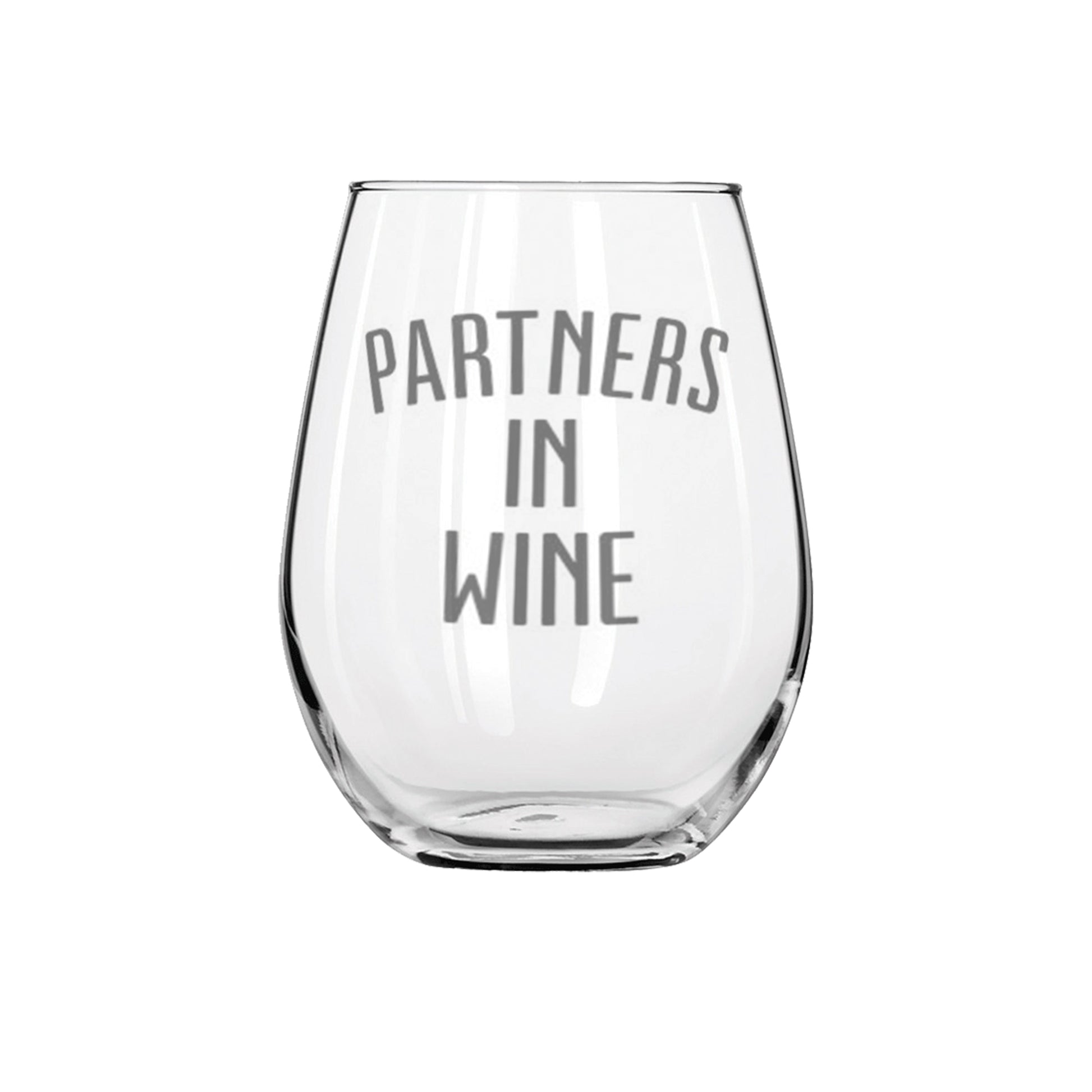 Partners in Wine Etched Stemless Wine Glass 20.5oz - Expressive DeZien 