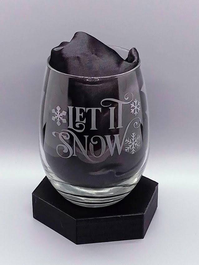 Let It Snow Etched Stemless Wine Glass 20.5oz | Christmas Wine Glasses - Expressive DeZien 