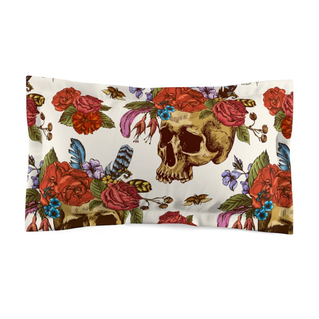 Rosie Skull Microfiber Pillow Sham - Expressive DeZien 