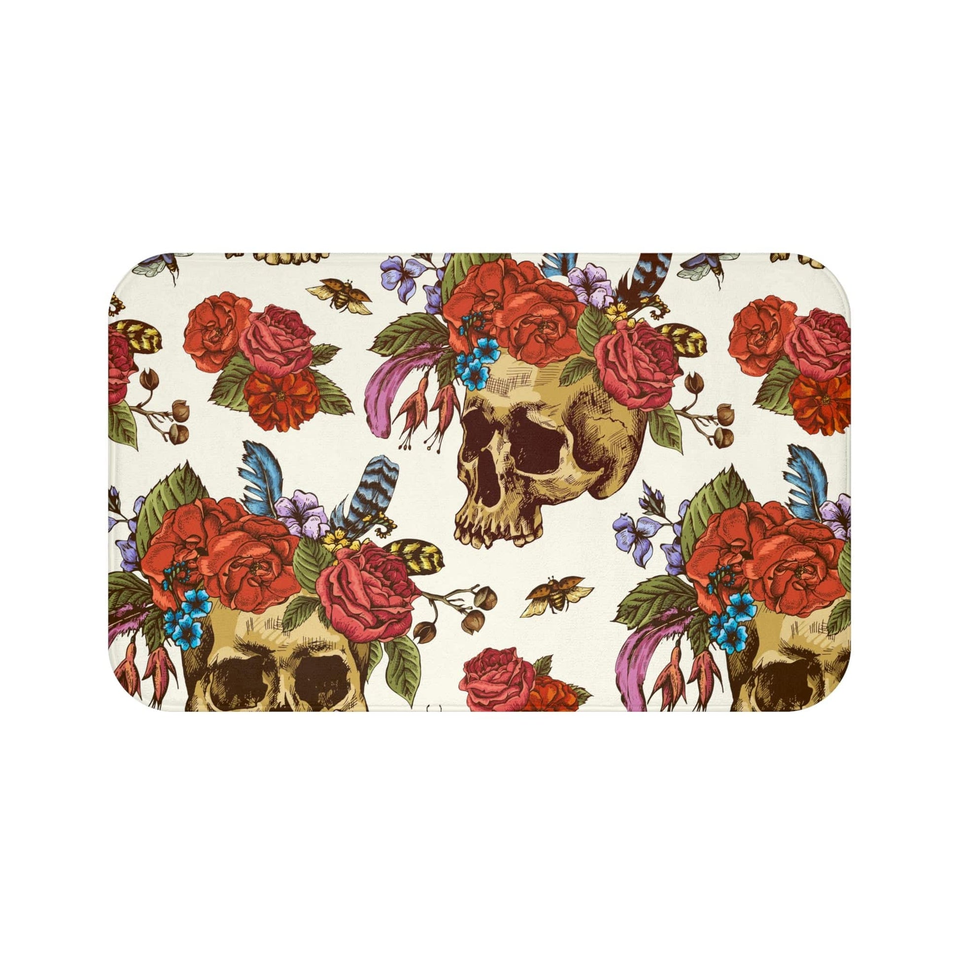 Rosie Skull Anti-Slip Bath Mat - Expressive DeZien 