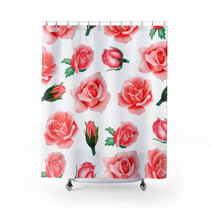 Coral Rose Shower Curtain - Expressive DeZien 