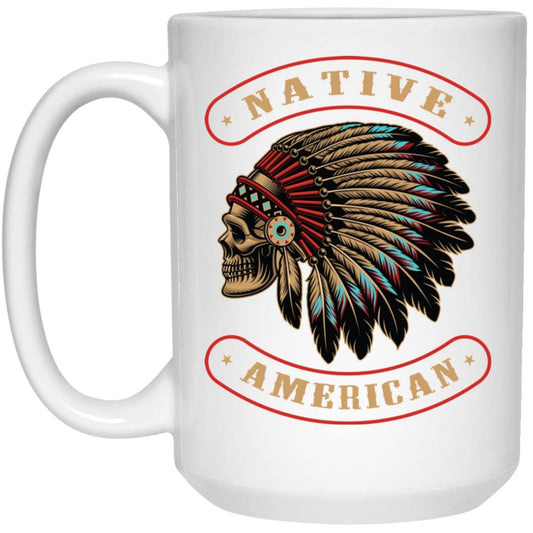 Native American 15 oz. White Mug - Expressive DeZien 