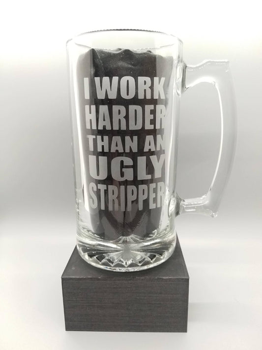 Stripper Sandblast Etched Tavern Beer Mug 26.5 - Expressive DeZien 