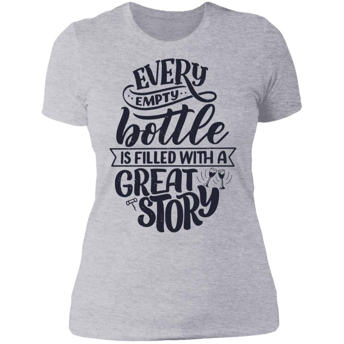 Wine makes Great Stories Ladies' Boyfriend T-Shirt - Expressive DeZien 