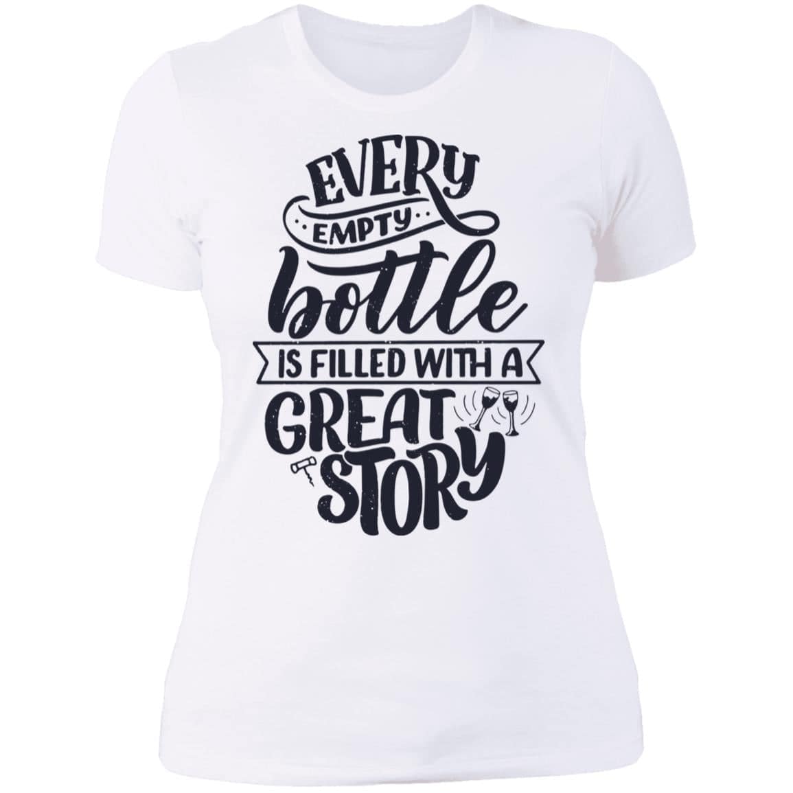 Wine makes Great Stories Ladies' Boyfriend T-Shirt - Expressive DeZien 