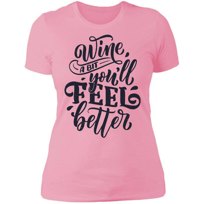 Wine you'll feel better Ladies' Boyfriend T-Shirt - Expressive DeZien 