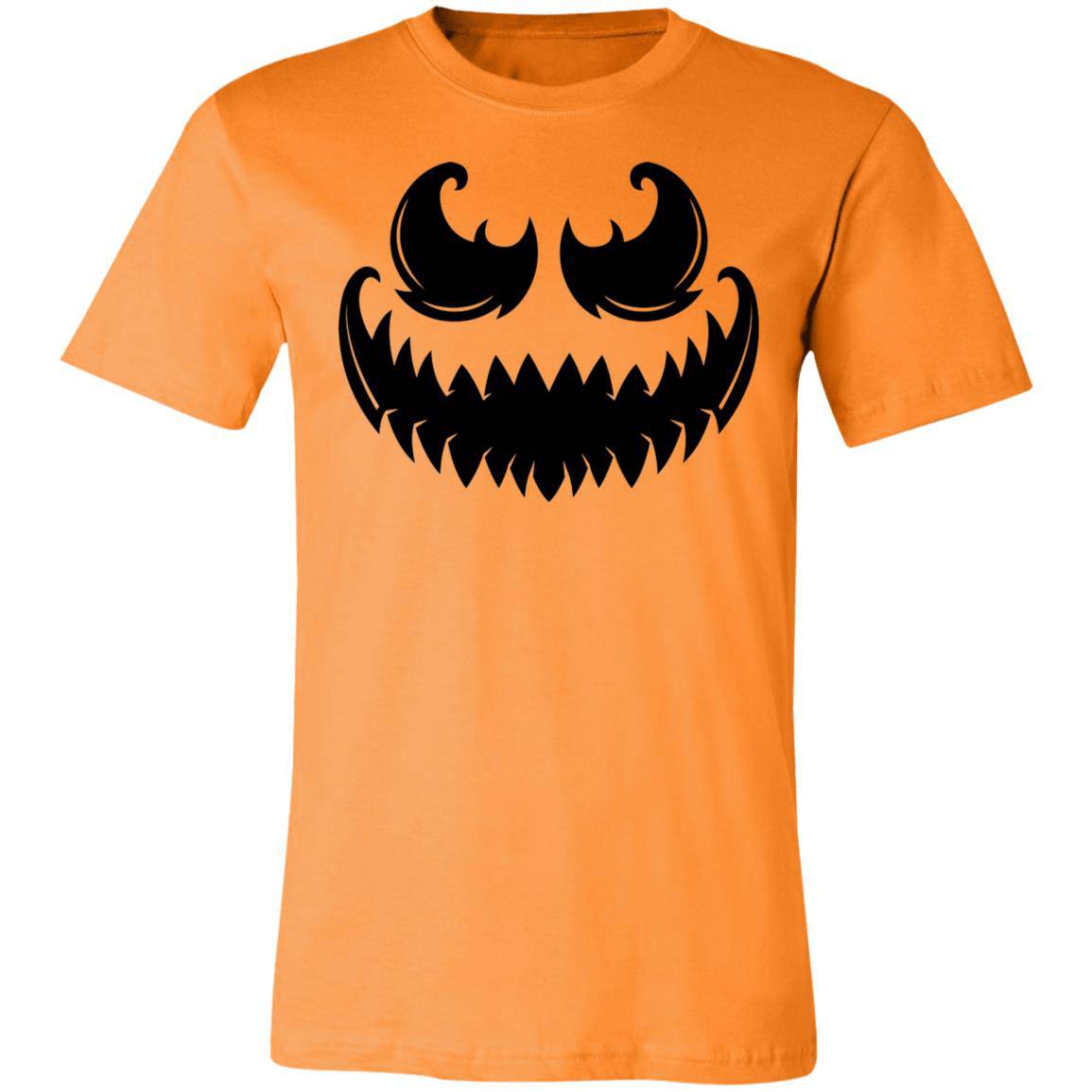 Scary Halloween Jack O Lantern Unisex Jersey Short-Sleeve T-Shirt Orange Pumpkin Costume for Men and Women - Expressive DeZien 