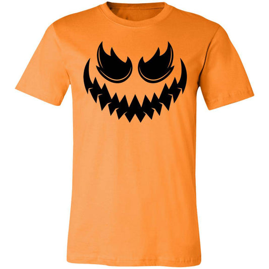 Creepy Halloween Jack O Lantern T-Shirt Orange Pumpkin Costume for Men and Women Unisex Jersey Short-Sleeve T-Shirt - Expressive DeZien 