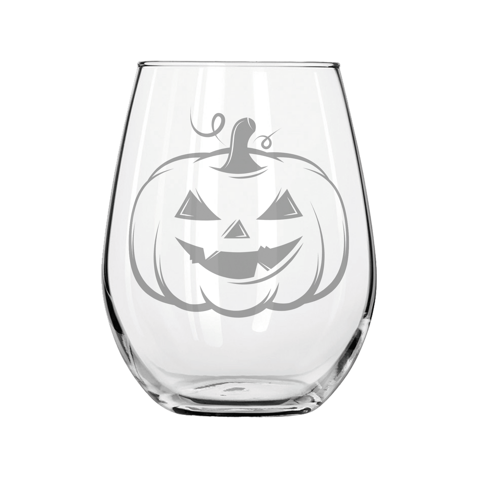 Pumpkin Etched Stemless Wine Glass 20.5oz - Expressive DeZien 