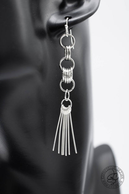 Long Skinny Dangle Earrings Native inspired and Created - Expressive DeZien 