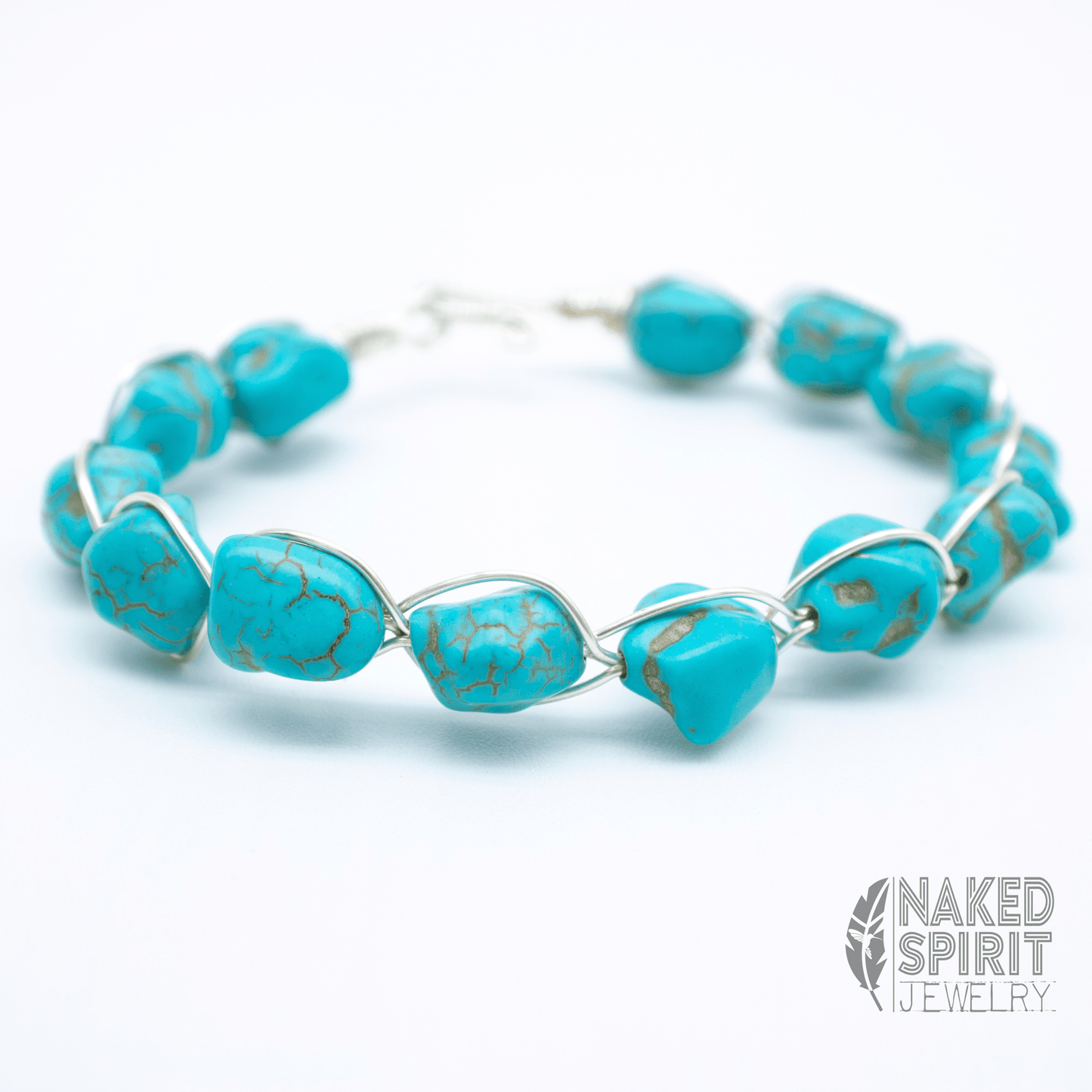 Braided Turquoise and Silver Beaded Wrap Bracelet - Expressive DeZien 