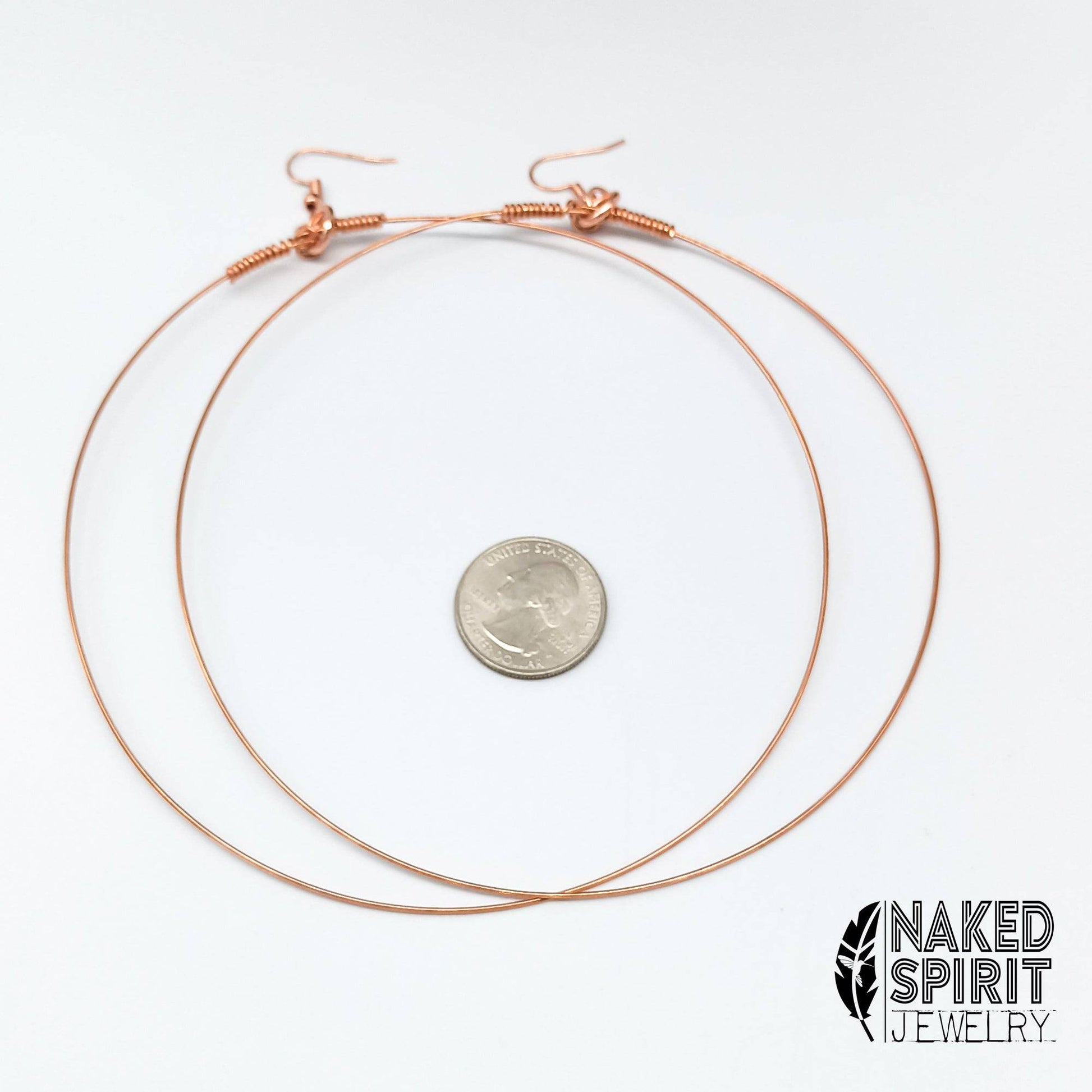 Jumbo Big Spirit Copper Hoop Earrings 4.5" - Expressive DeZien 