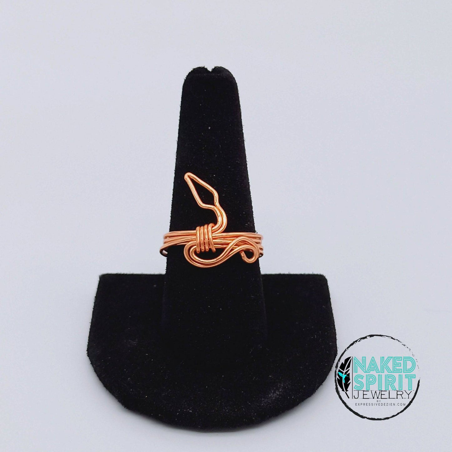 Copper Wrapped Coiled Snake Ring - Expressive DeZien 
