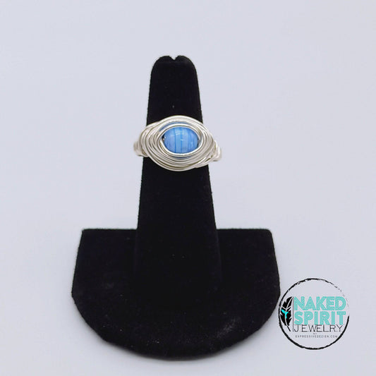 Silver Dragon Eye Wrapped Ring - Expressive DeZien 