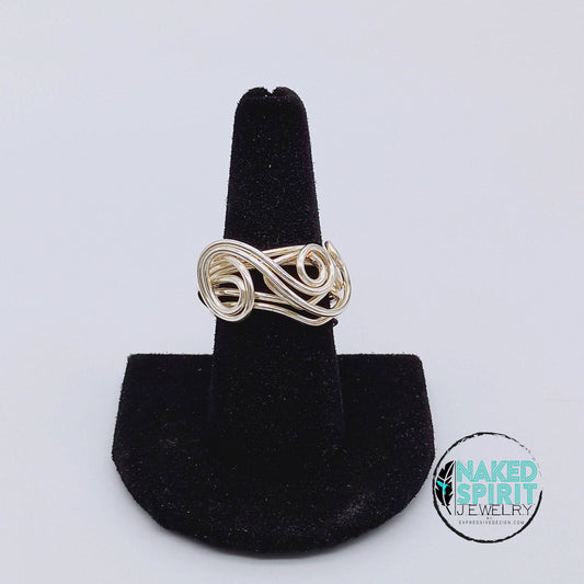 Silver Waves Wrapped Ring - Expressive DeZien 