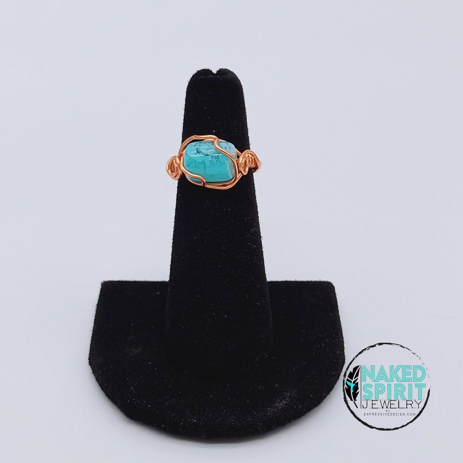 Copper Teal Wrapped Ring - Expressive DeZien 