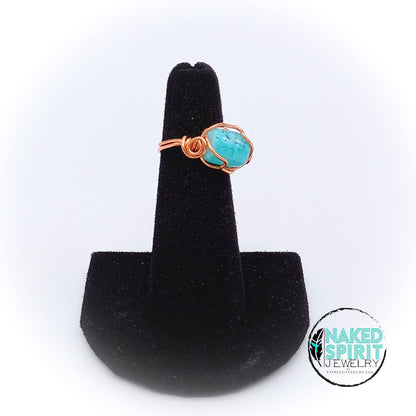 Copper Teal Wrapped Ring - Expressive DeZien 
