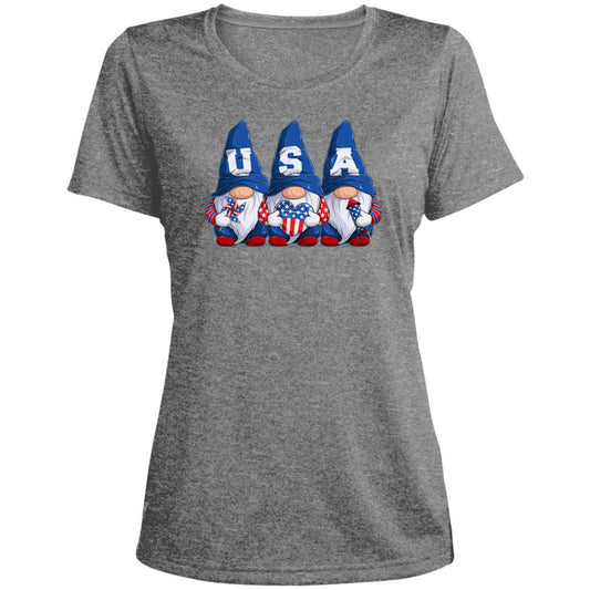 July 4th Ladies' Heather Scoop Neck Performance Tee - Expressive DeZien 