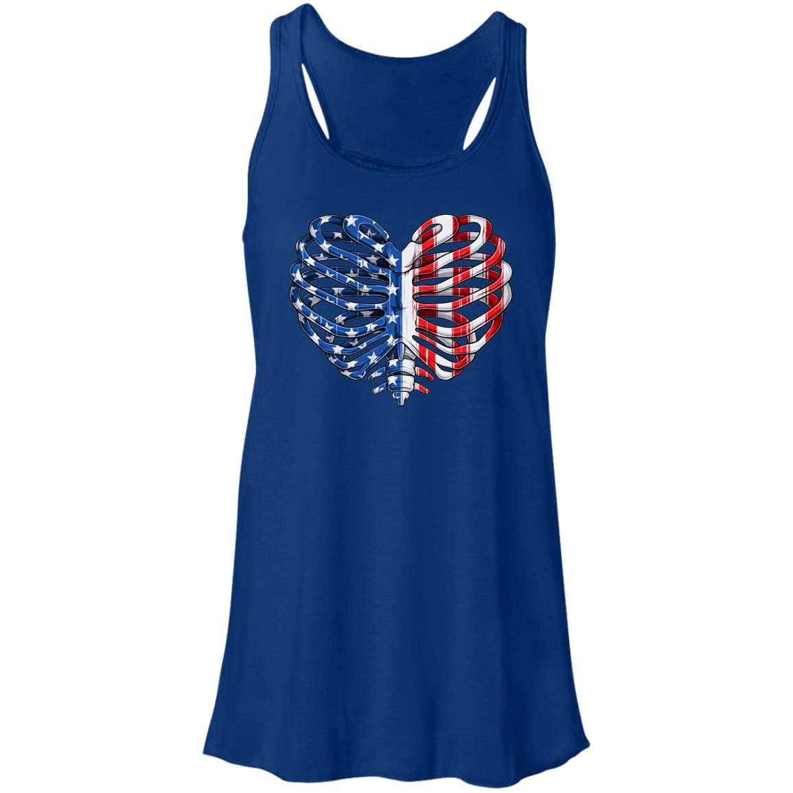 July 4th  Rib cage Flowy Racerback Tank - Expressive DeZien 