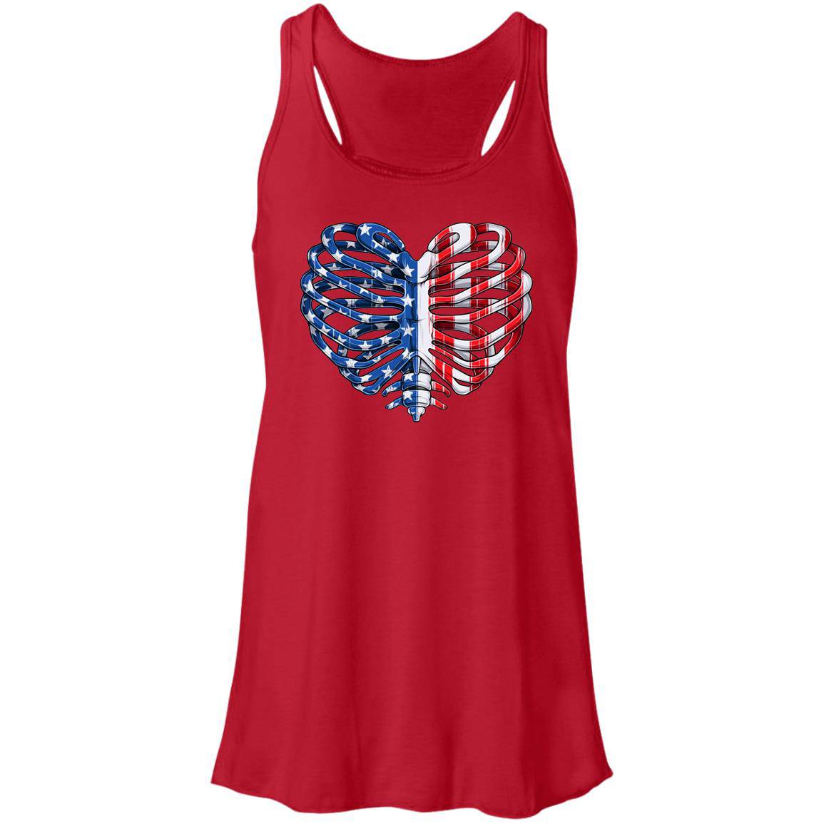 July 4th  Rib cage Flowy Racerback Tank - Expressive DeZien 