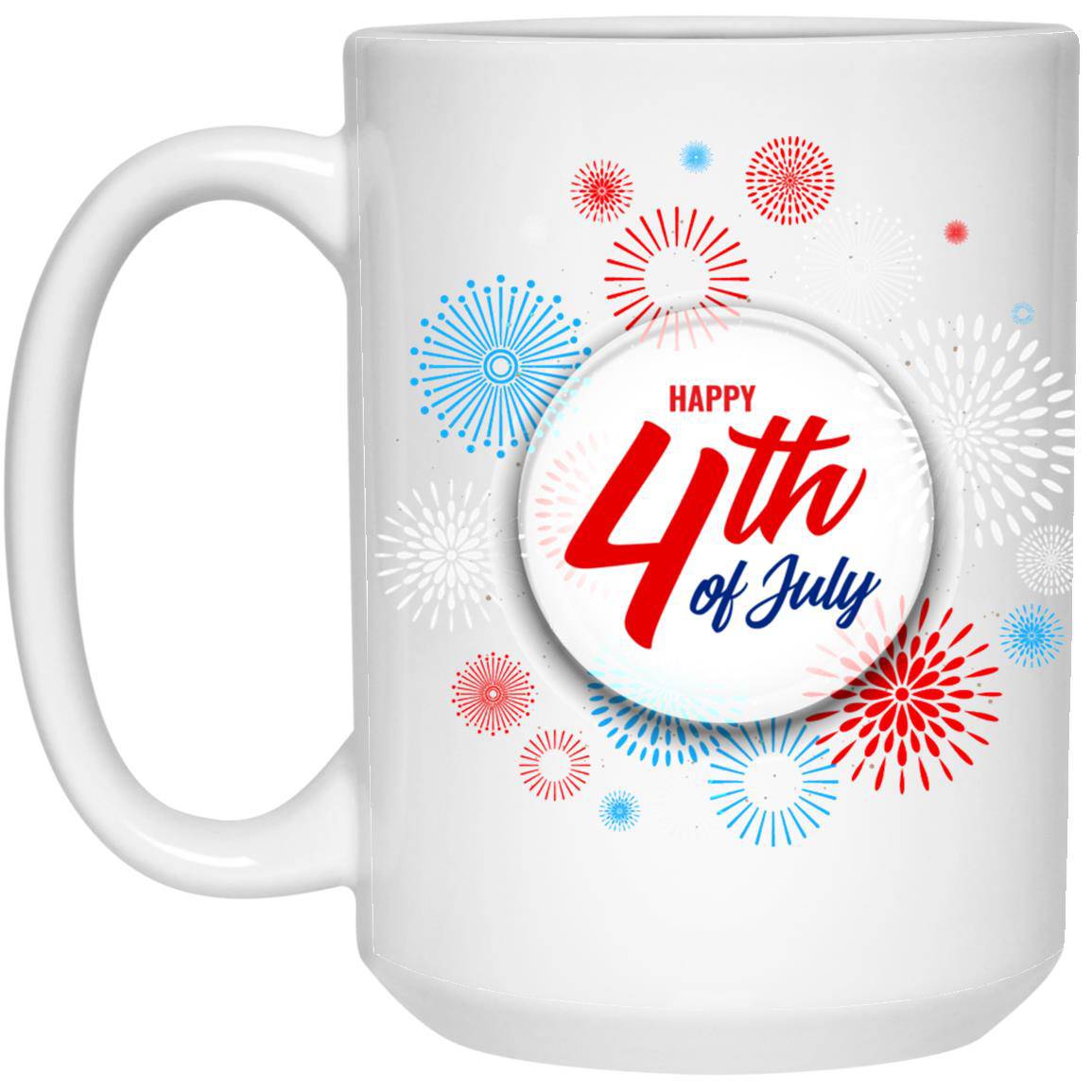 Happy 4th of July 15 oz. White Mug - Expressive DeZien 