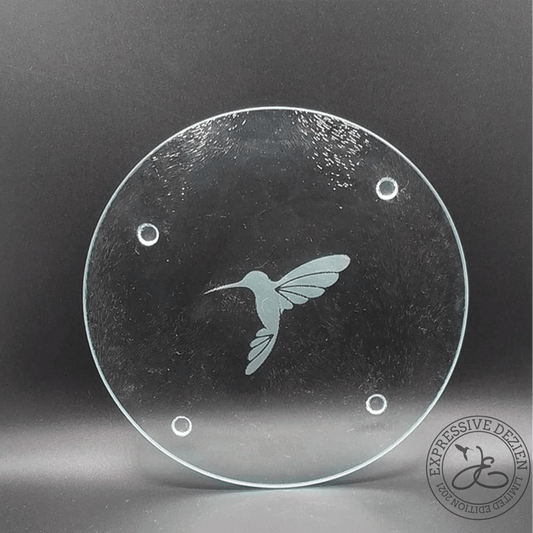 Etched Trivet with Single Hummingbird - Expressive DeZien 