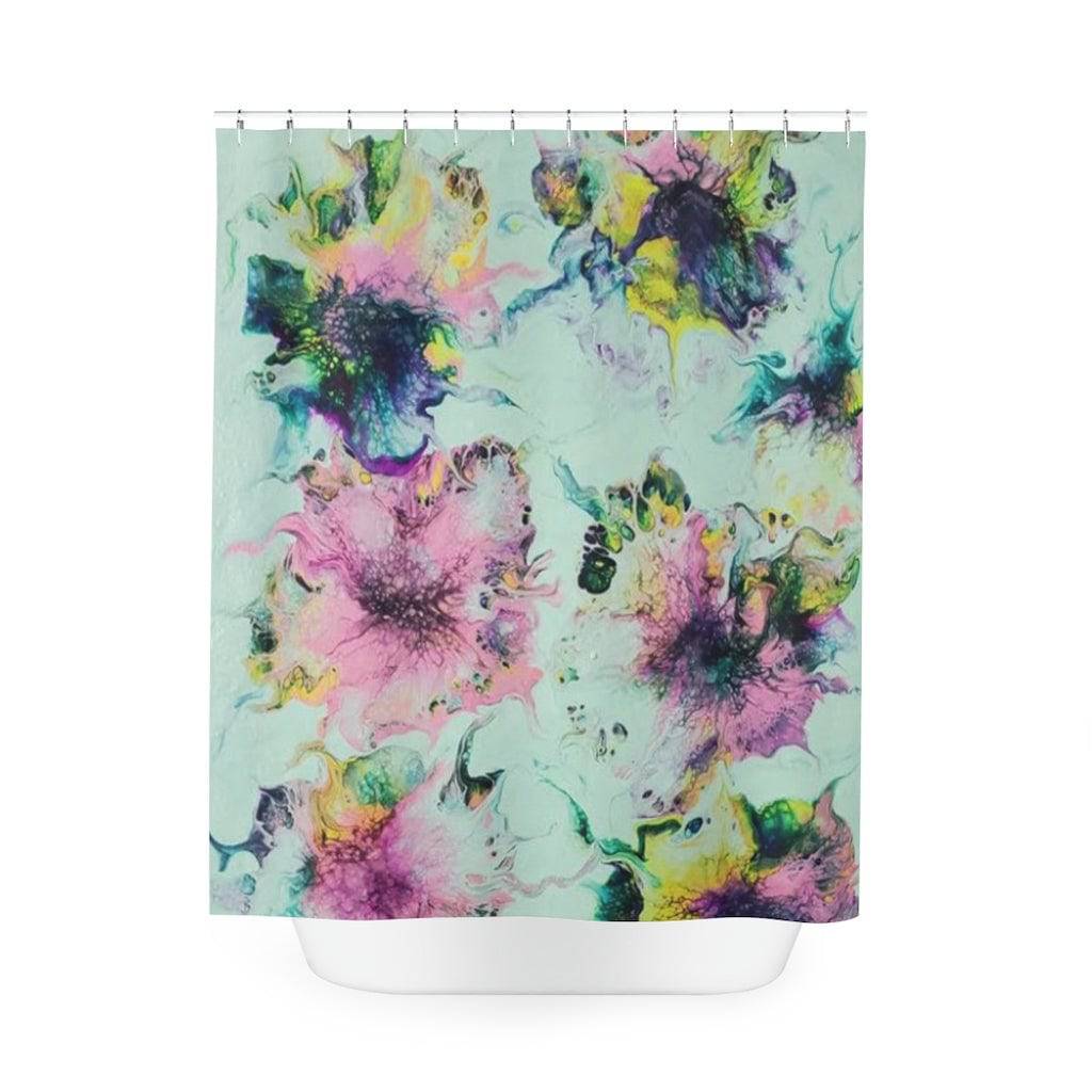 Polyester Shower Curtain Watercolor Delight Original Artwork - Expressive DeZien 