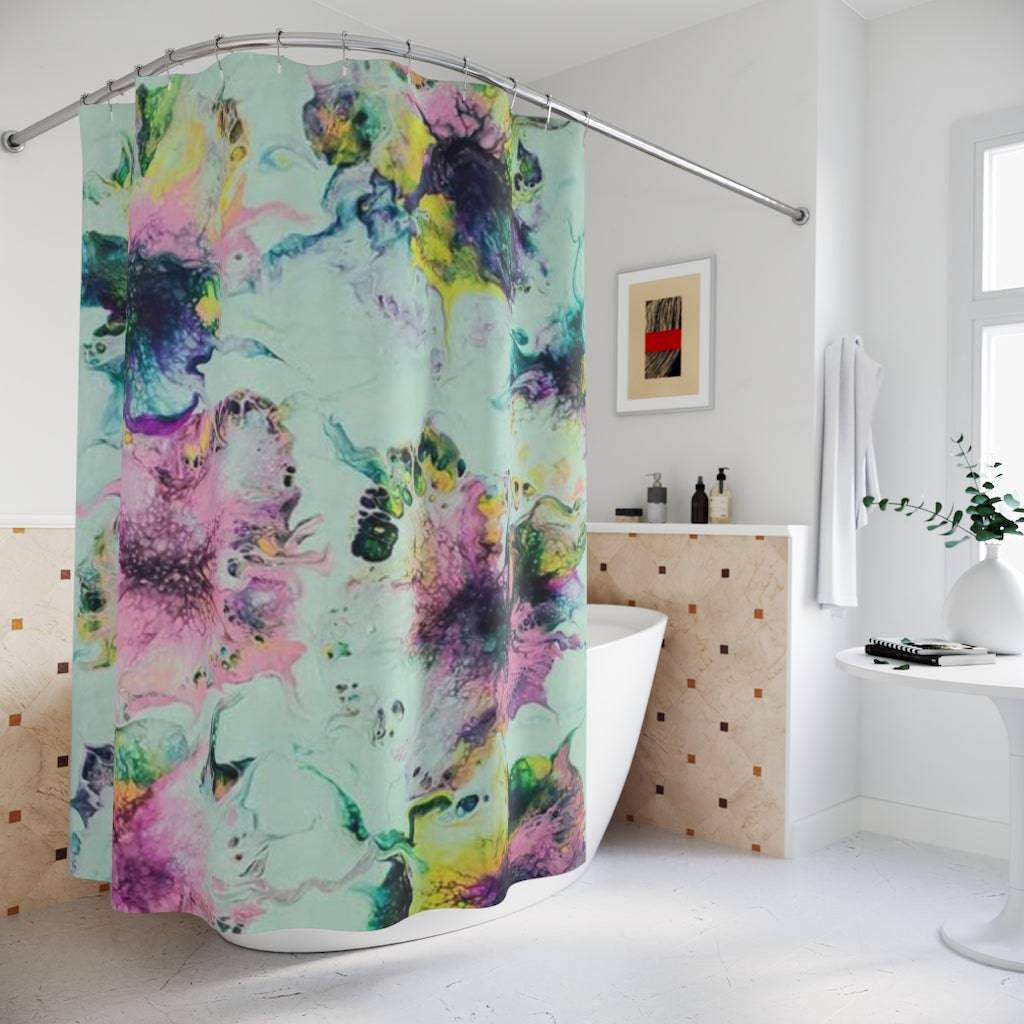 Polyester Shower Curtain Watercolor Delight Original Artwork - Expressive DeZien 