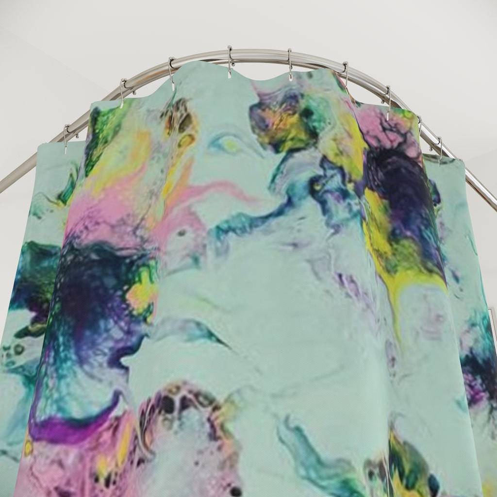 Polyester Shower Curtain Watercolor Delight Original Artwork - Expressive DeZien 