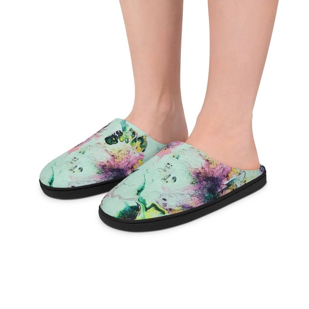 Women's Indoor Slippers Watercolor Delight Original Artwork by apb_funkylittlethings - Expressive DeZien 