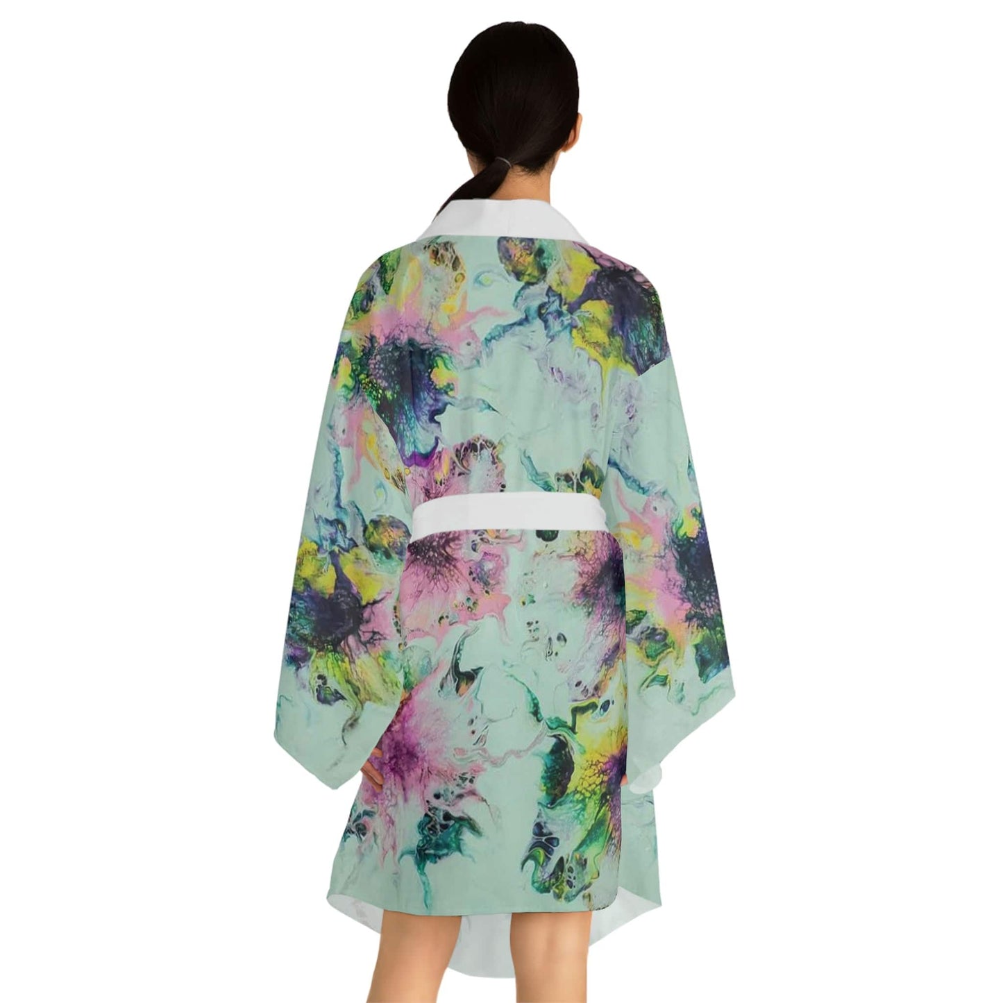 Long Sleeve Kimono Robe Watercolor Delight Original Artwork by apb_funkylittlethings - Expressive DeZien 