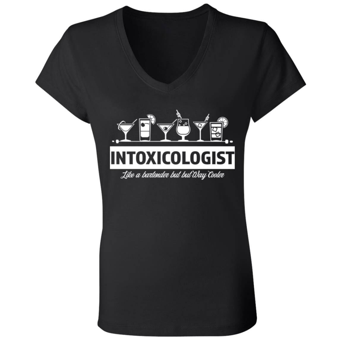 Intoxicologist Bartender Ladies' Jersey V-Neck T-Shirt - Expressive DeZien 
