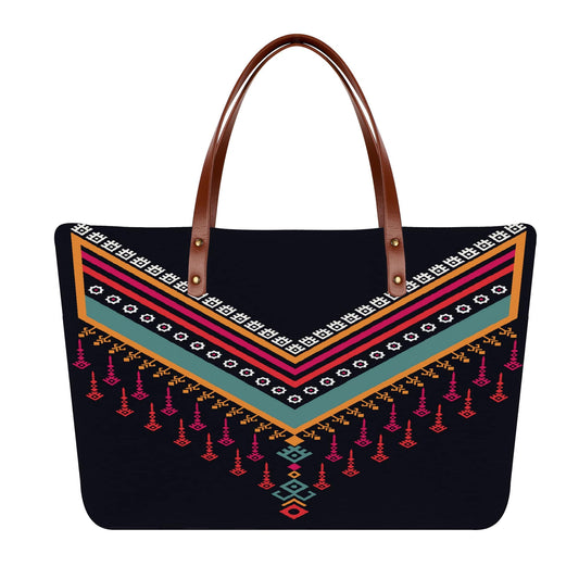 Native Fringe Print Tote Bag Purse - Expressive DeZien 