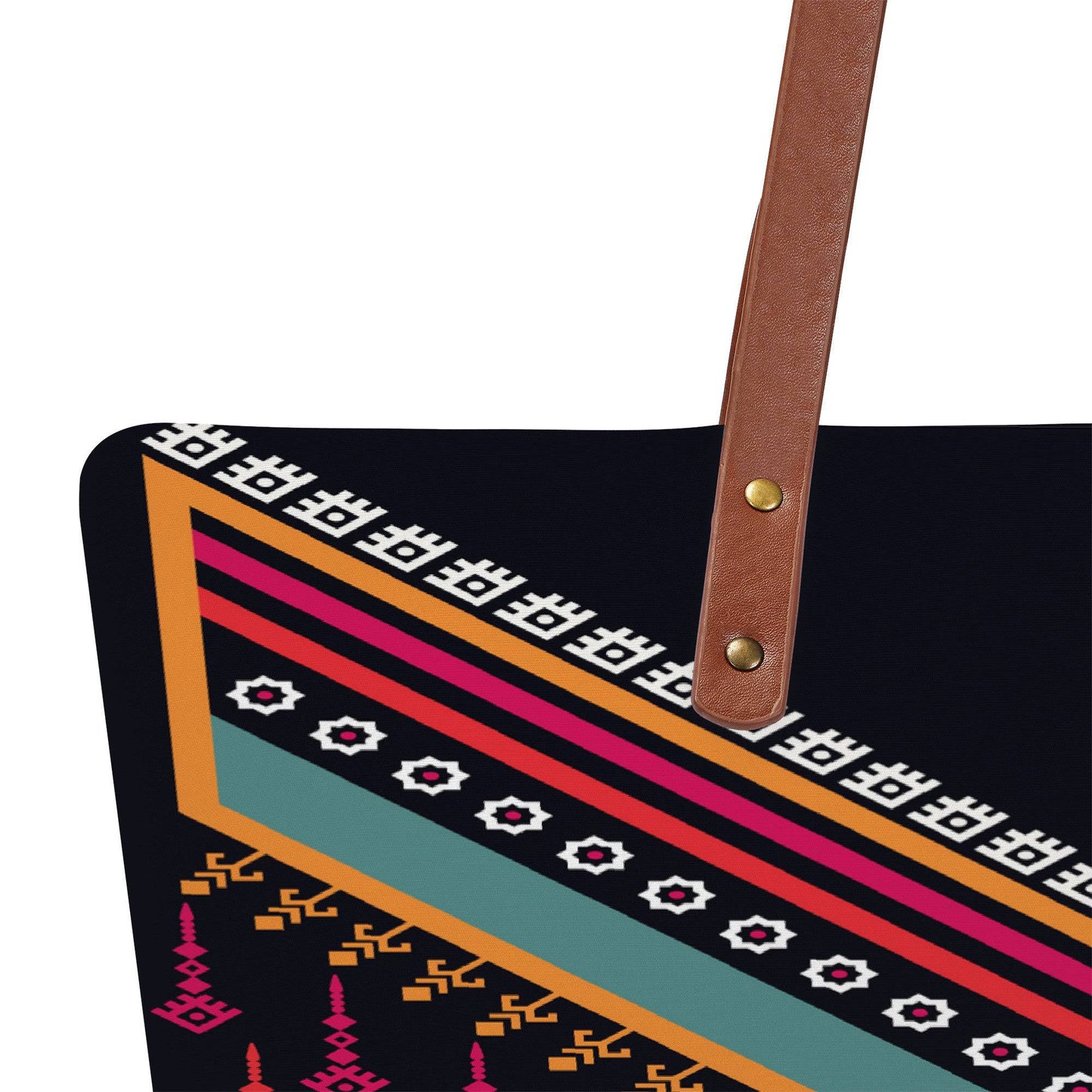 Native Fringe Print Tote Bag Purse - Expressive DeZien 
