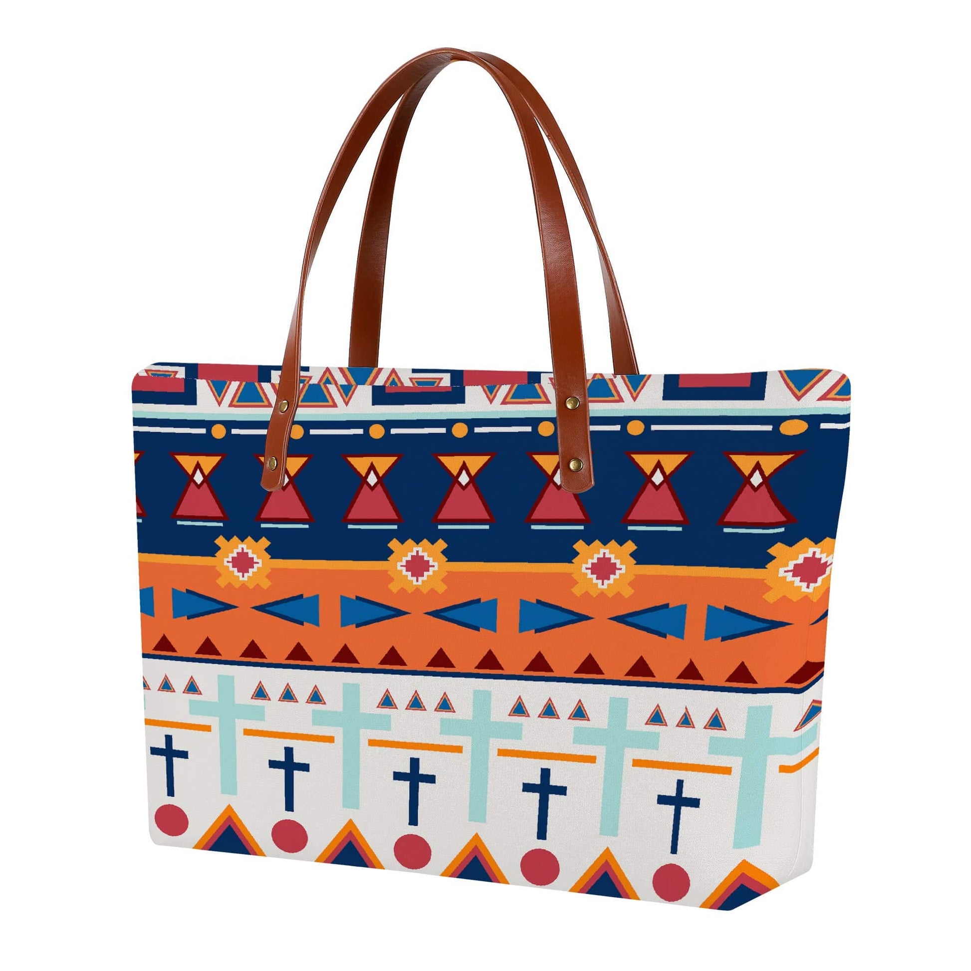 Navajo Print Textured Tote Bag Purse - Expressive DeZien 