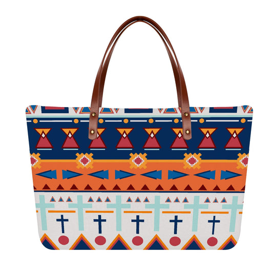 Navajo Print Textured Tote Bag Purse - Expressive DeZien 