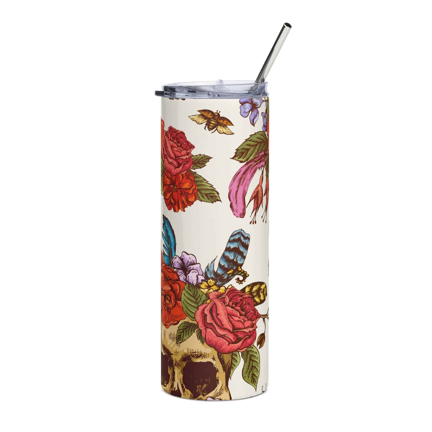 Rosie Skull Stainless steel tumbler 20oz - Expressive DeZien 