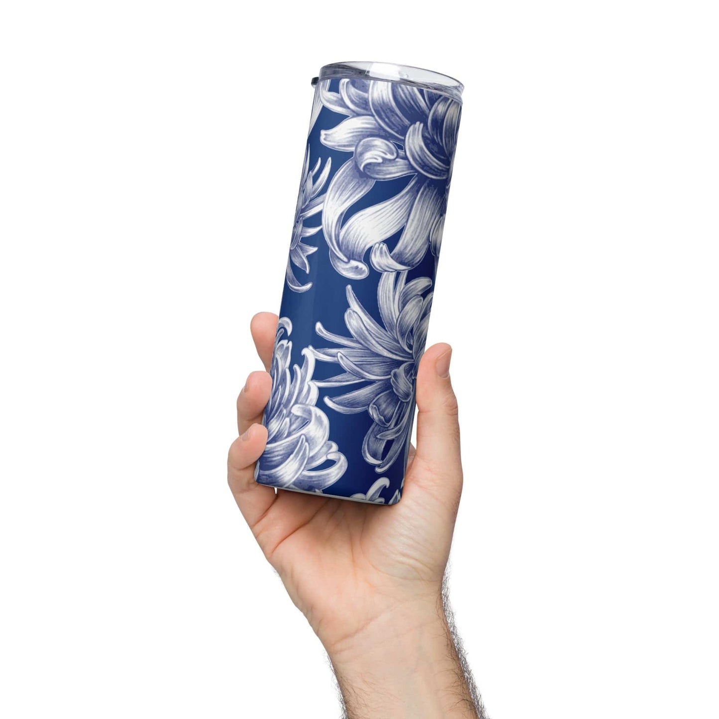 Floral blue Stainless steel tumbler - Expressive DeZien 