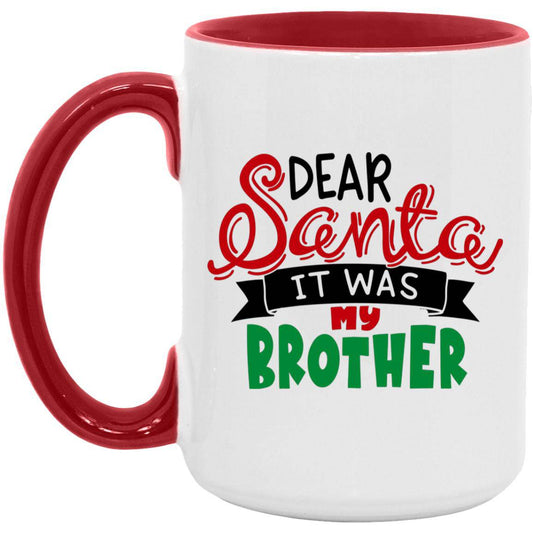 Dear Santa Christmas Mug 15oz. Accent Mug - Expressive DeZien 