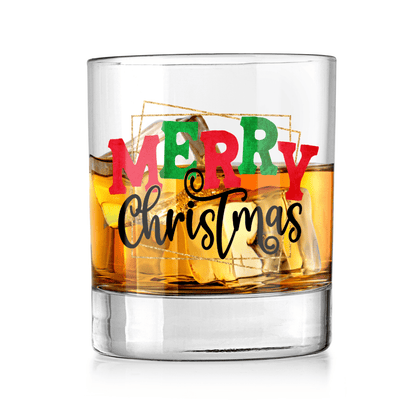 Merry Christmas Whiskey Tumbler - Expressive DeZien 