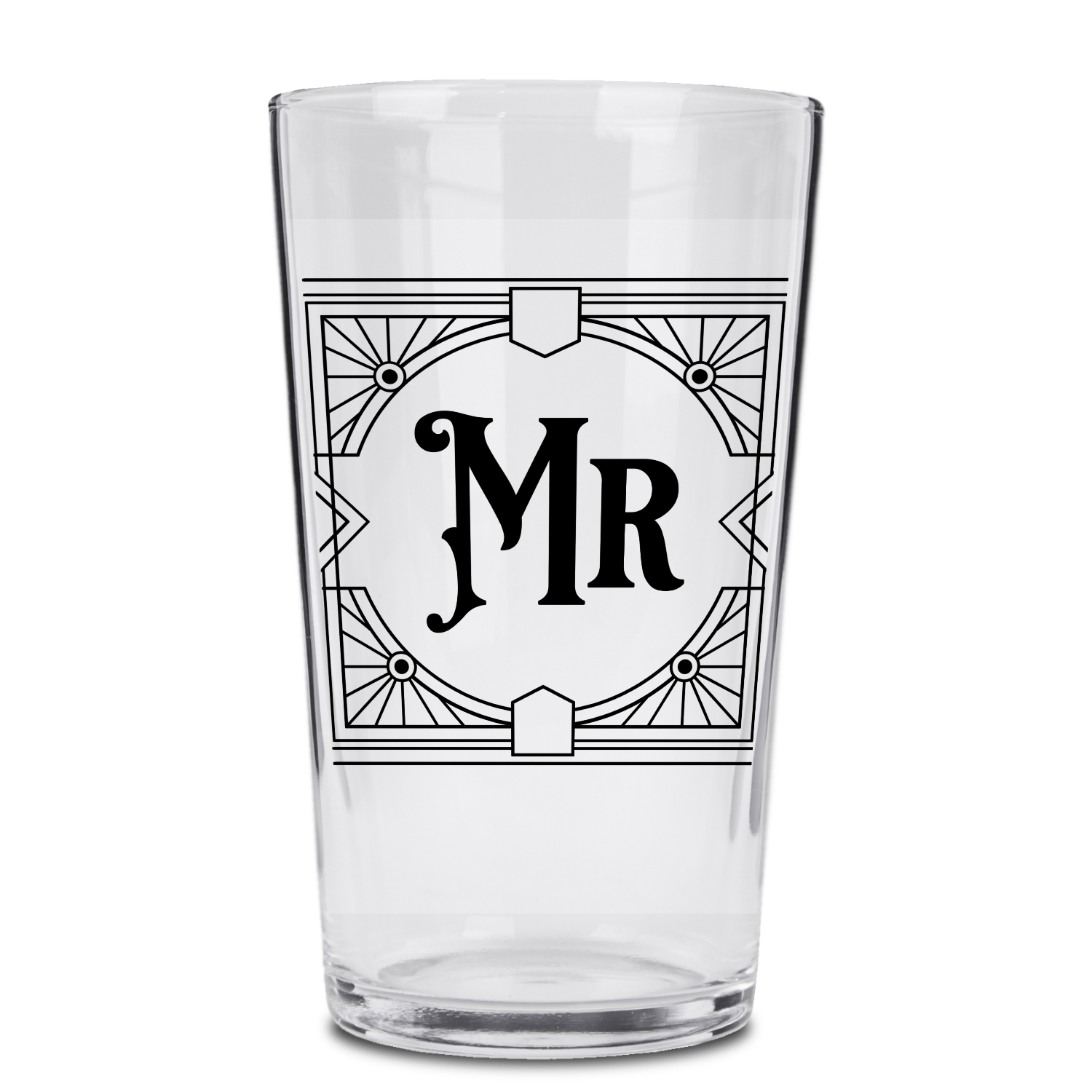 Mr Personalized 16oz Classic Pint Glass Collection for Wedding Party Favors and Gifts - Expressive DeZien 